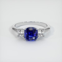 2.00 Ct. Blue Sapphire Ring, Platinum 950 1