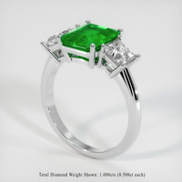 1.98 Ct. Emerald Ring, Platinum 950 2