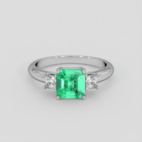 1.03 Ct. Emerald Ring, Platinum 950 1