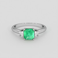 0.91 Ct. Emerald Ring, Platinum 950 1