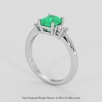 0.91 Ct. Emerald Ring, Platinum 950 2