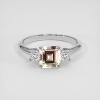 1.27 Ct. Multi Color Tourmaline Ring, Platinum 950 1
