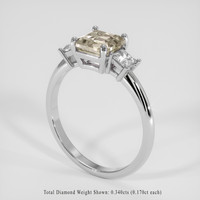 1.27 Ct. Multi Color Tourmaline Ring, Platinum 950 2