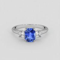 1.66 Ct. Blue Sapphire Ring, Platinum 950 1