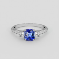 1.08 Ct. Blue Sapphire Ring, 10K White Gold 1