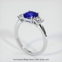 2.00 Ct. Sapphire Ring, 14K White Gold 2