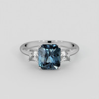 2.56 Ct. Greenish Blue Sapphire Ring, 14K White Gold 1