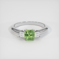 1.20 Ct. Green Sapphire Ring, 14K White Gold 1