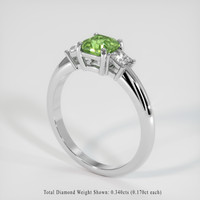 1.20 Ct. Green Sapphire Ring, 14K White Gold 2