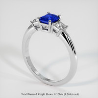 1.01 Ct. Blue Sapphire Ring, 18K White Gold 2
