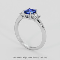 1.08 Ct. Blue Sapphire Ring, 18K White Gold 2