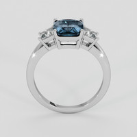 2.56 Ct. Greenish Blue Sapphire Ring, 18K White Gold 3
