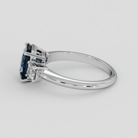 2.56 Ct. Greenish Blue Sapphire Ring, 18K White Gold 4