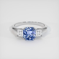 3.00 Ct. Blue Sapphire Ring, 18K White Gold 1