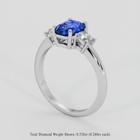 1.66 Ct. Blue Sapphire Ring, 18K White Gold 2