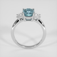 2.07 Ct. Greenish Blue Sapphire Ring, 18K White Gold 3