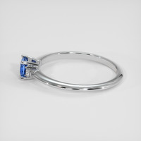 0.65 Ct. Blue Sapphire Ring, 18K White Gold 4