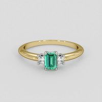 0.51 Ct. Emerald Ring, 18K White & Yellow 1