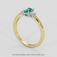 0.51 Ct. Emerald Ring, 18K White & Yellow 2