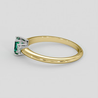 0.51 Ct. Emerald Ring, 18K White & Yellow 4