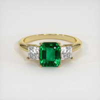 1.76 Ct. Emerald Ring, 18K Yellow Gold 1