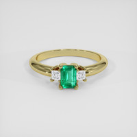 0.52 Ct. Emerald Ring, 18K Yellow Gold 1