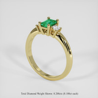 0.52 Ct. Emerald Ring, 18K Yellow Gold 2