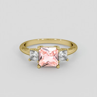 1.12 Ct. Padparadscha Sapphire Ring, 18K Yellow Gold 1