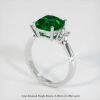 2.62 Ct. Emerald Ring, Platinum 950 2