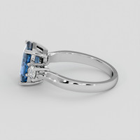 3.01 Ct. Greenish Blue Sapphire Ring, 14K White Gold 4