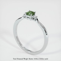 0.52 Ct. Green Sapphire Ring, 14K White Gold 2