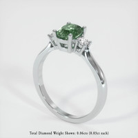 0.90 Ct. Sapphire Ring, 14K White Gold 2