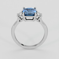 3.01 Ct. Greenish Blue Sapphire Ring, 18K White Gold 3