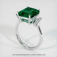 5.09 Ct. Emerald Ring, 18K White Gold 2