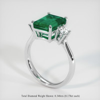 3.05 Ct. Emerald Ring, 18K White Gold 2
