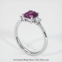 1.37 Ct. Sapphire Ring, 18K White Gold 2