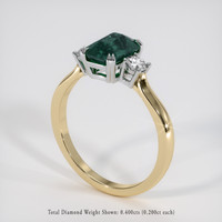 3.65 Ct. Bluish Green Sapphire Ring, 18K White & Yellow 2