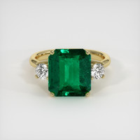 5.09 Ct. Emerald Ring, 18K Yellow Gold 1