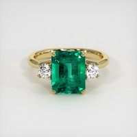 3.05 Ct. Emerald Ring, 18K Yellow Gold 1