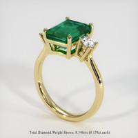 3.05 Ct. Emerald Ring, 18K Yellow Gold 2