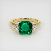 2.62 Ct. Emerald Ring, 18K Yellow Gold 1