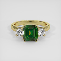 3.17 Ct. Green Sapphire Ring, 18K Yellow Gold 1