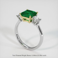 1.48 Ct. Emerald Ring, 18K Yellow & White 2