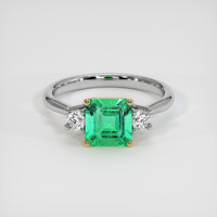 0.94 Ct. Emerald Ring, 18K Yellow & White 1