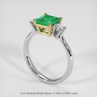 0.94 Ct. Emerald Ring, 18K Yellow & White 2