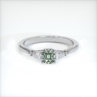 0.61 Ct. Green Sapphire Ring, 10K White Gold 1