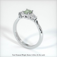 0.61 Ct. Green Sapphire Ring, 10K White Gold 2