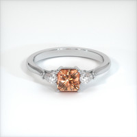 0.97 Ct. Orangish Brown Sapphire Ring, 10K White Gold 1