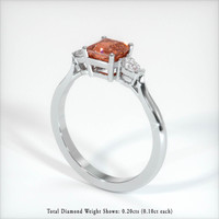 0.97 Ct. Orangish Brown Sapphire Ring, 10K White Gold 2
