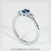 0.40 Ct. Sapphire Ring, 18K White Gold 2
